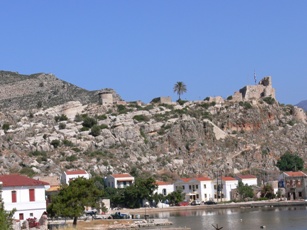 Blick auf die Burg in Kastellorizo